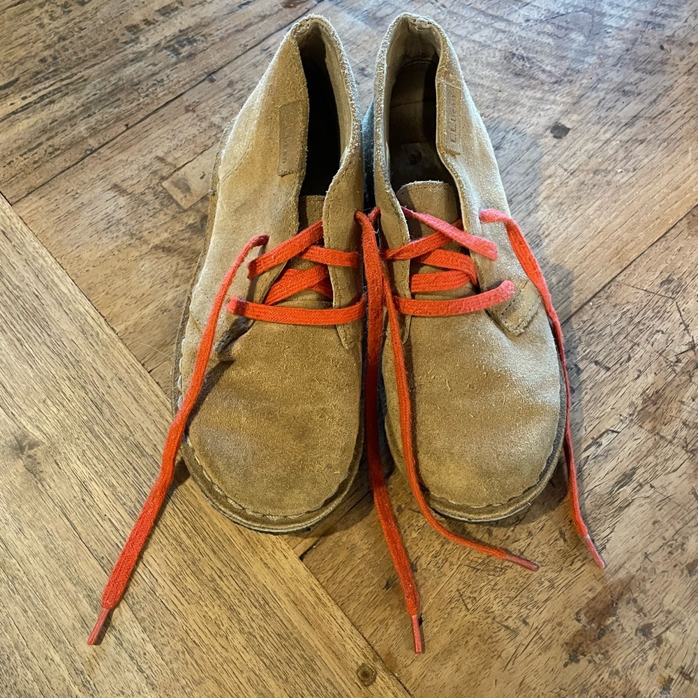 Toddler L.L. Bean Desert Chukka Boots with Reddish Orange Laces